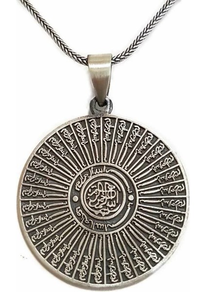 Besmele 35 Yazılı 925 Ayar Gümüş Erkek Kolyesi