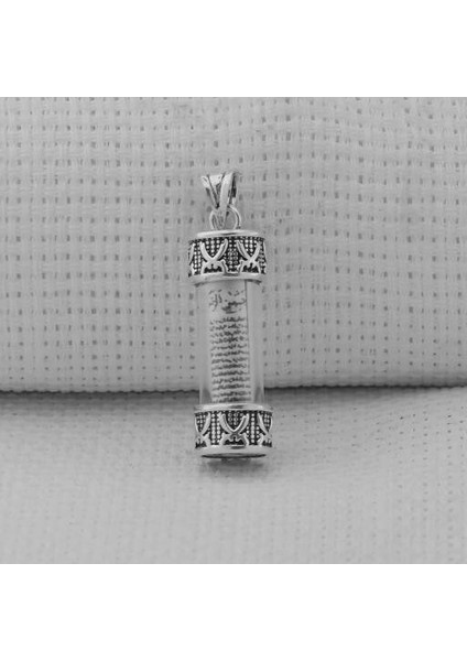 Silindir Tasarımlı Cevşeni Kebir Dualı 925 Ayar Gümüş Erkek Kolye Ucu
