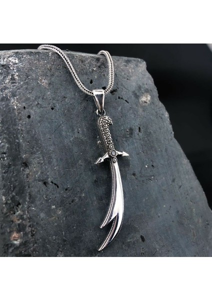 Zulfikar 925 Ayar Gümüş Erkek Kolye