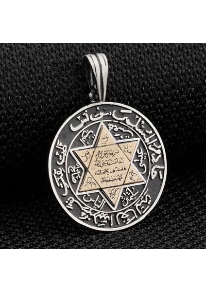 Mührü Süleyman 925 Ayar Gümüş Erkek Kolye