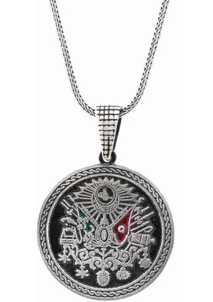 Osmanlı Devlet Devletarmalı 925 Ayar Gümüş Erkek Kolye