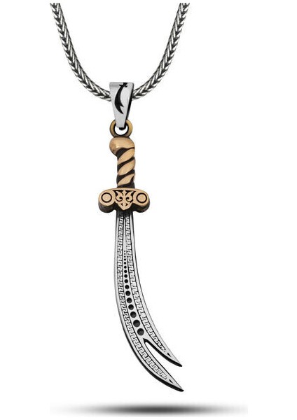 Zulfikar 925 Ayar Gümüş Erkek Kolye