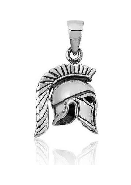 Antik Roma Lejyoner Kaskı 925 Ayar Gümüş Erkek Kolye Ucu