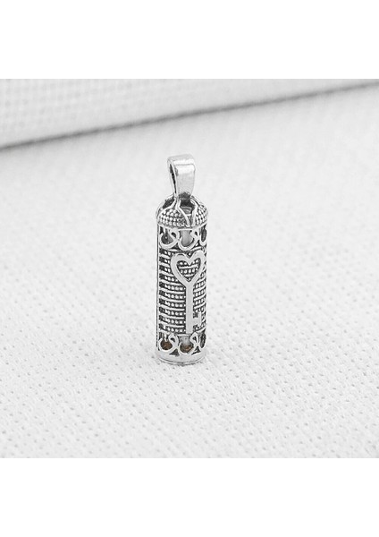 Kalp Anahtar Dualı Cevşen 925 Ayar Gümüş Erkek Kolye Ucu