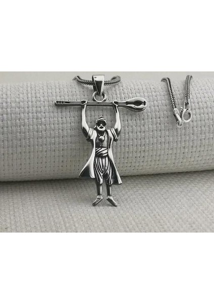 Pir Sultan Abdal 925 Ayar Gümüş Erkek Kolye