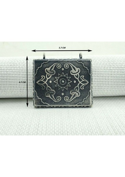 Güneş Simgeli Cevşeni Kebir Dualı 925 Ayar Gümüş Erkek Kolye Ucu