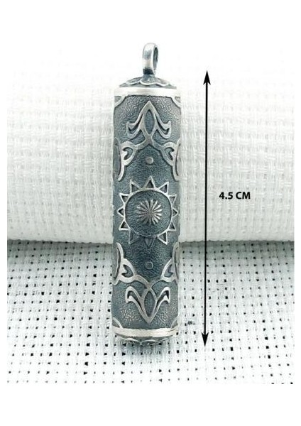 Silindir Cevşeni Kebir Dualı 925 Ayar Gümüş Erkek Kolye Ucu