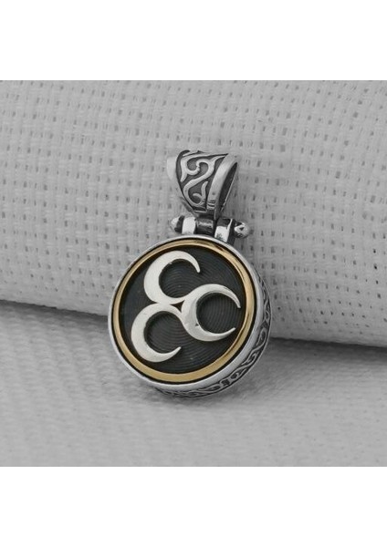 Üç Hilal Ortası Dönen 925 Ayar Gümüş Erkek Kolye Ucu