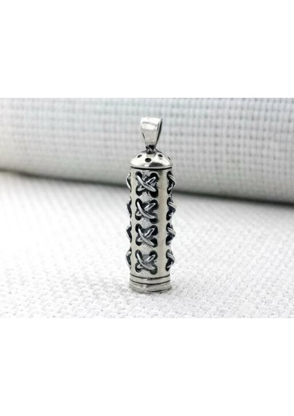 Dügüm Motifli Cevşeni Kebir Dualı 925 Ayar Gümüş Erkek Kolye Ucu