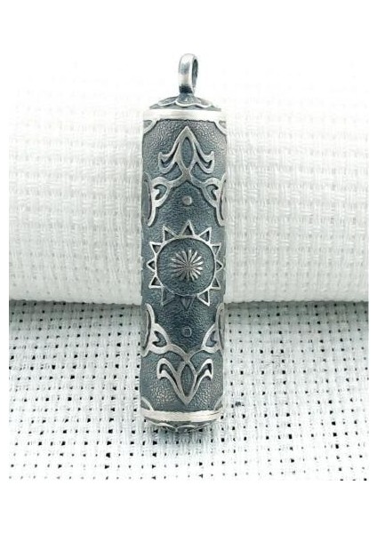 Silindir Cevşeni Kebir Dualı 925 Ayar Gümüş Erkek Kolye Ucu