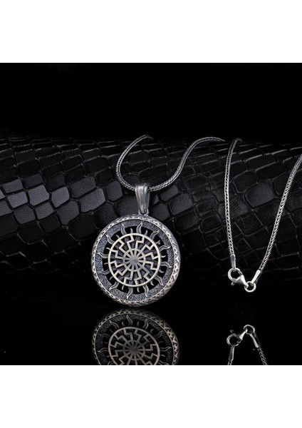 Güneş Tanrısı 925 Ayar Gümüş Erkek Kolye