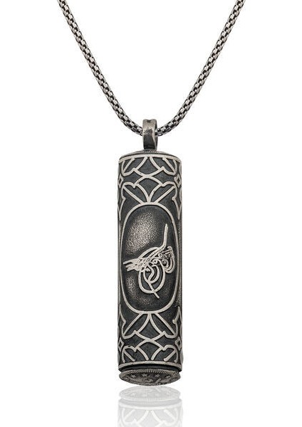 Içi Açıla Bilen Tuğralı Çevşen Muskalık Erkek 925 Ayar Gümüş Kolye