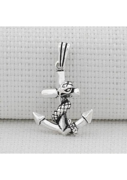 Yılanlı Çapa 925 Ayar Gümüş Erkek Kolye Ucu