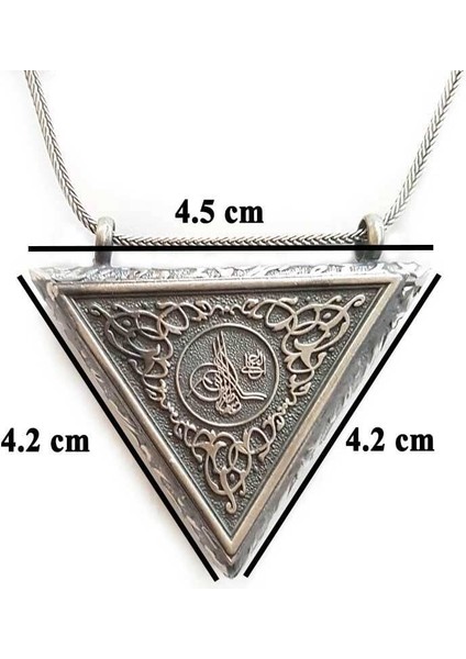 Osmanlı Tugra Cevşeni Kebir Dualı Orta Boy 925 Ayar Gümüş Erkek Kolye