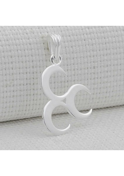 Üç Hilal 925 Ayar Gümüş Erkek Kolye Ucu