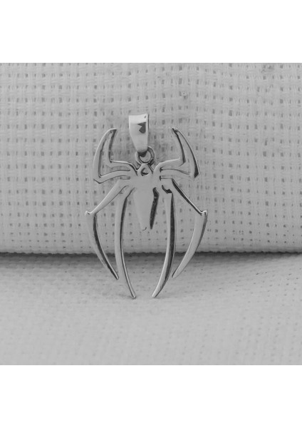 Örümcek Tasarımlı 925 Ayar Gümüş Erkek Kolye Ucu