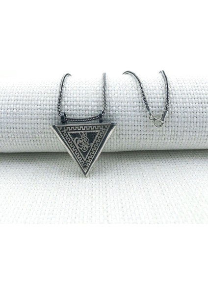 Osmanlı Tugra Cevşeni Kebir Dualı Orta Boy 925 Ayar Gümüş Erkek Kolye