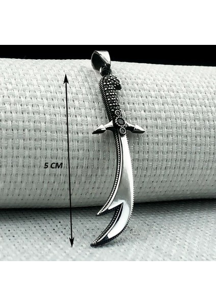 Zulfikar 925 Ayar Gümüş Erkek Kolye