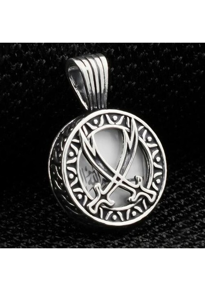 Zülfikar Figürlü Dualı 925 Ayar Gümüş Erkek Kolye Ucu