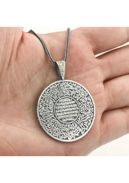 Ayetel Kursi Nazar Dualı 925 Ayar Gümüş Erkek Kolye