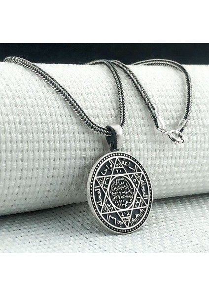 Süleyman Mührü 925 Ayar Gümüş Erkek Kolye