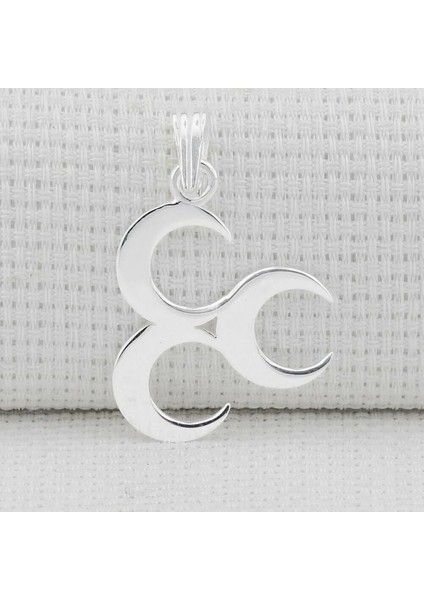 Üç Hilal 925 Ayar Gümüş Erkek Kolye Ucu