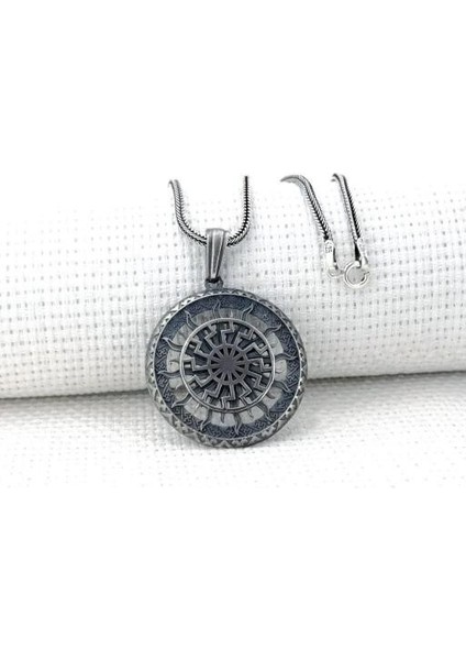 Svarog Slav Güneş Tanrısı 925 Ayar Gümüş Erkek Kolye