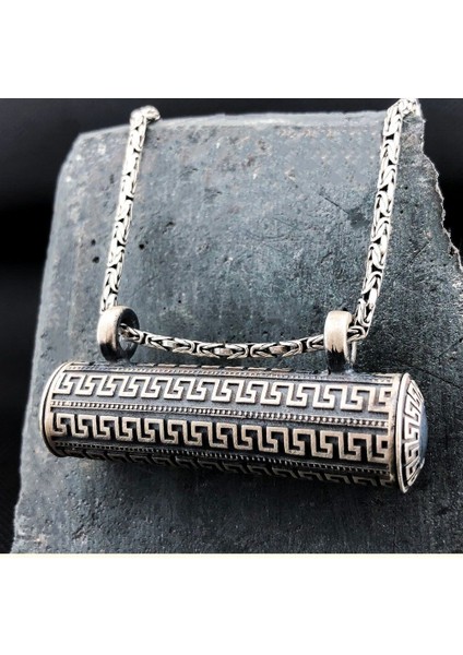 Büyük Boy Cevşeni Kebir Dualı 925 Ayar Gümüş Erkek Kolye