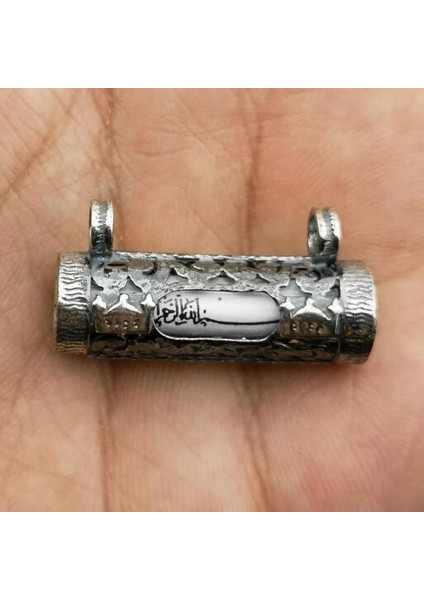 Dualı Cevşeni Kalın Zincir 925 Ayar Gümüş Erkek Kolye Ucu