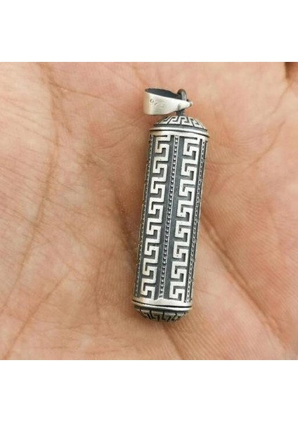 Silindir Cevşeni Kebir Dualı 925 Ayar Gümüş Erkek Kolye Ucu