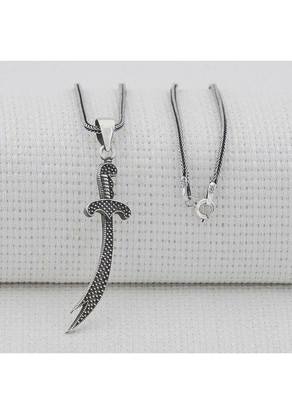 Zülfikar Tasarımlı 925 Ayar Gümüş Erkek Kolye