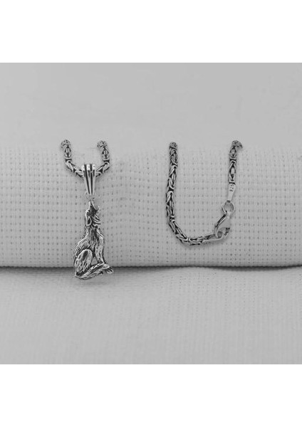 Uluyan Kurt Kral Zincir Tasarımı 925 Ayar Gümüş Erkek Kolye