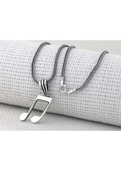 Nota Tasarımlı 925 Ayar Gümüş Erkek Kolye