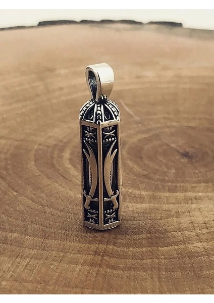 Zülfikar Kebir Dualı Cevşen 925 Ayar Gümüş Erkek Kolye Ucu