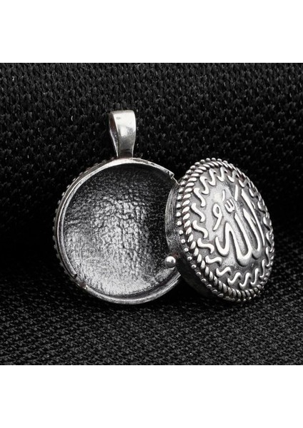 Allah Yazılı Içi Açılabilen Cevşeni Kebir Dualı 925 Ayar Gümüş Erkek Kolye Ucu