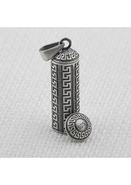 Silindir Cevşeni Kebir Dualı 925 Ayar Gümüş Erkek Kolye Ucu