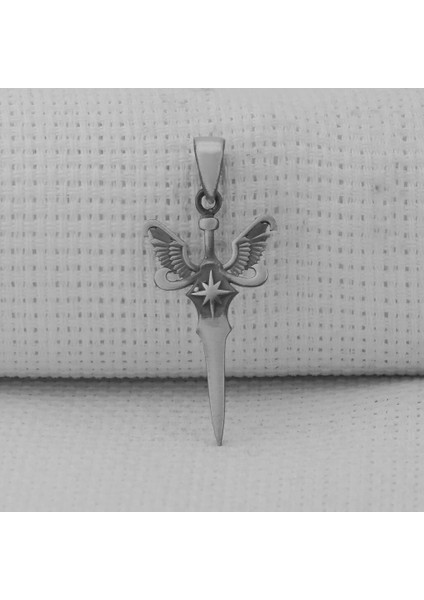 Melek Kanatlı 925 Ayar Gümüş Erkek Kolye Ucu