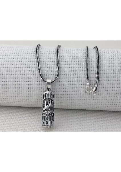 Ehlibeyt Yazılı Cevşeni Kebir Dualı 925 Ayar Gümüş Erkek Kolye