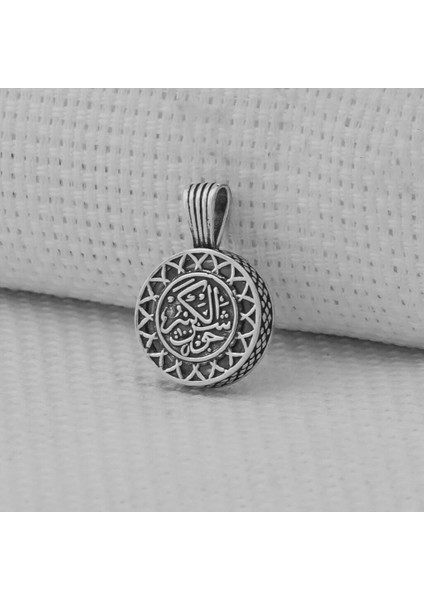 Besmele I Şerif Cevşeni Kebir Dualı 925 Ayar Gümüş Erkek Kolye Ucu