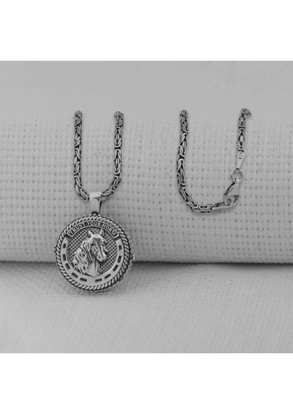 Şans Nalı 925 Ayar Gümüş Erkek Kolye