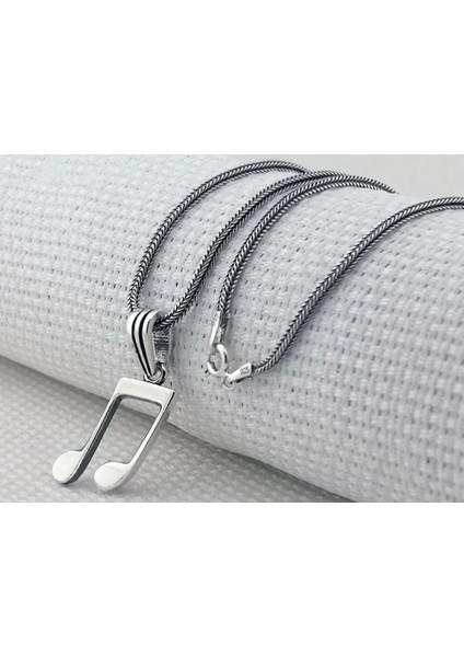 Nota Tasarımlı 925 Ayar Gümüş Erkek Kolye