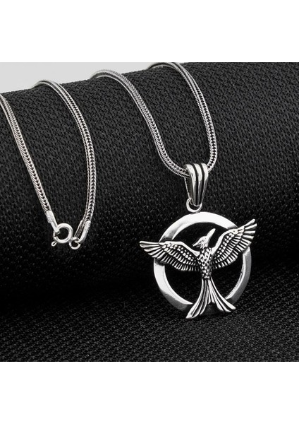 Ankakuşu 925 Ayar Gümüş Erkek Kolye