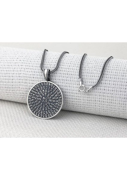 Allahın 99 Ismi Yazılı Esmaul Husna 925 Ayar Gümüş Erkek Kolye