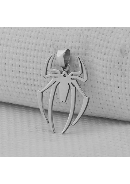 Örümcek Tasarımlı 925 Ayar Gümüş Erkek Kolye Ucu