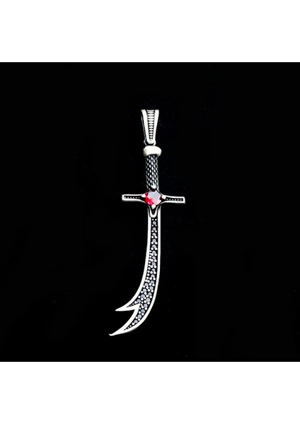 Zulfikar La Feta Illa Ali La Seyfe Iila Zulfikar 925 Ayar Gümüş Erkek Kolye Ucu