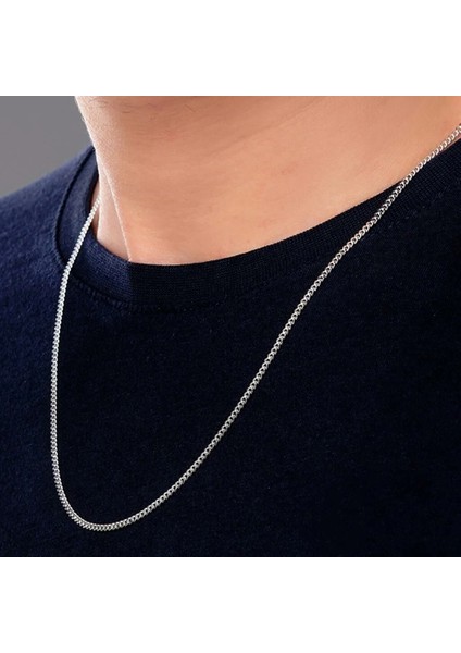 Gurmet Zincir 4mm 925 Ayar Gümüş Erkek Kolye