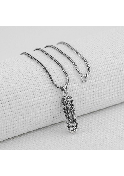 Zulfikar Tasarımlı Kebir Dualı Cevşen 925 Ayar Gümüş Erkek Kolye