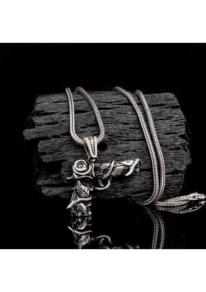 Gul Desenli 14 Lü Model 925 Ayar Gümüş Erkek Kolye