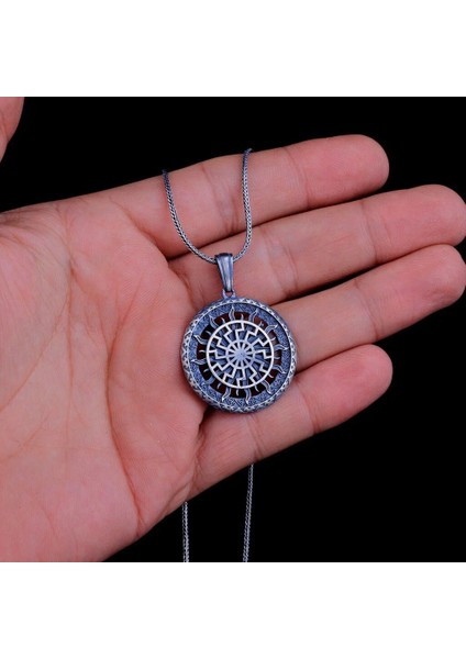 Güneş Tanrısı 925 Ayar Gümüş Erkek Kolye