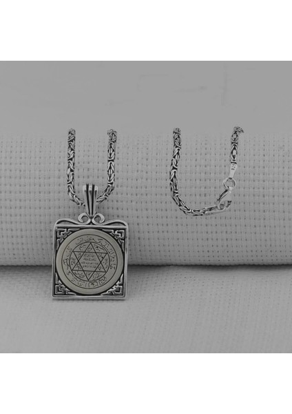 Süleyman Mührü 925 Ayar Gümüş Erkek Kolye